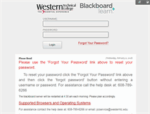 Tablet Screenshot of blackboard.westerntc.edu